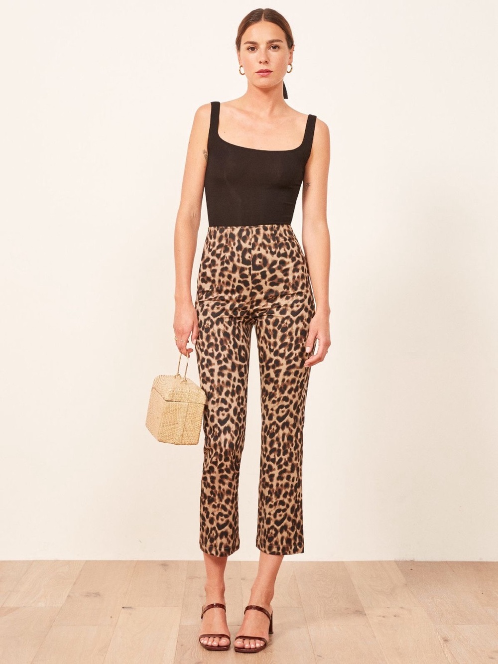 Reformation Marlon Pant In Leopard Size 4